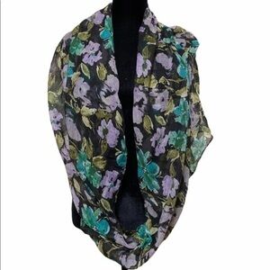 Infinity Scarf Women’s Black Floral Print